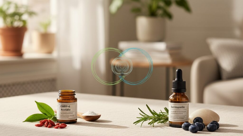 Blog Post: GHRP-6 Acetate vs Sermorelin which better comparison - Professional illustration