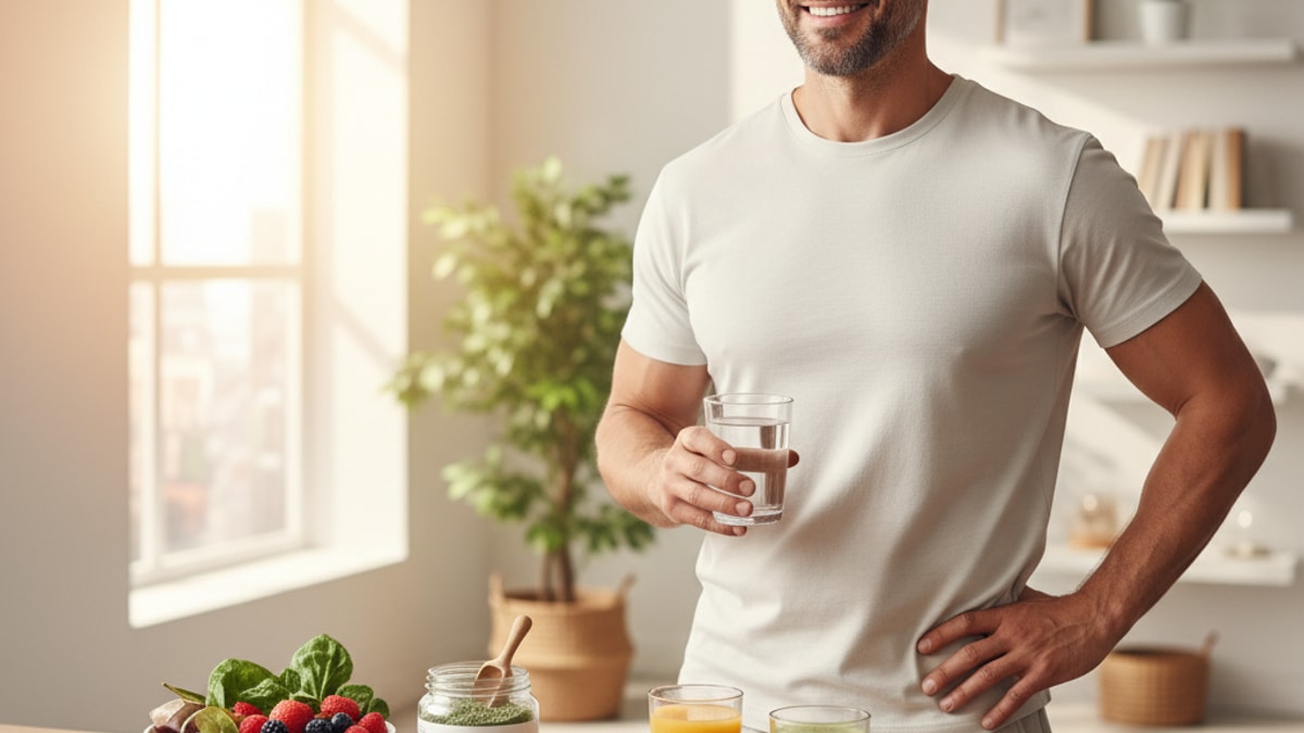 Blog Post: Tesamorelin + Ipamorelin Blend visceral fat results timeline expect - Professional illustration