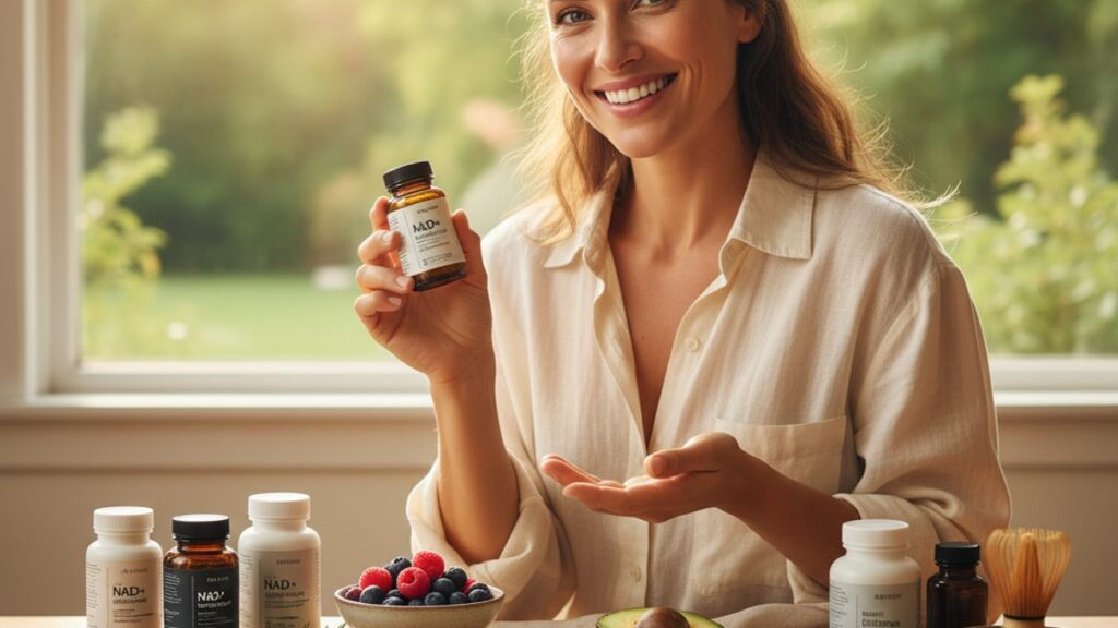 Blog Post: NAD+ anti-aging protocol dosage timing - Professional illustration