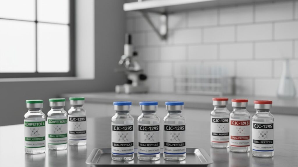 Blog Post: real peptides CJC-1295 vs competitors quality - Professional illustration