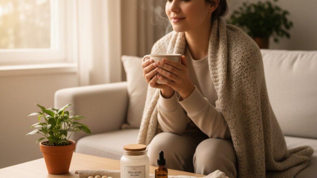 Blog Post: best peptides for PMS symptoms - Professional illustration