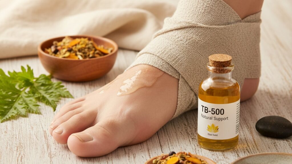 tb-500 plantar fasciitis mechanism - Professional illustration