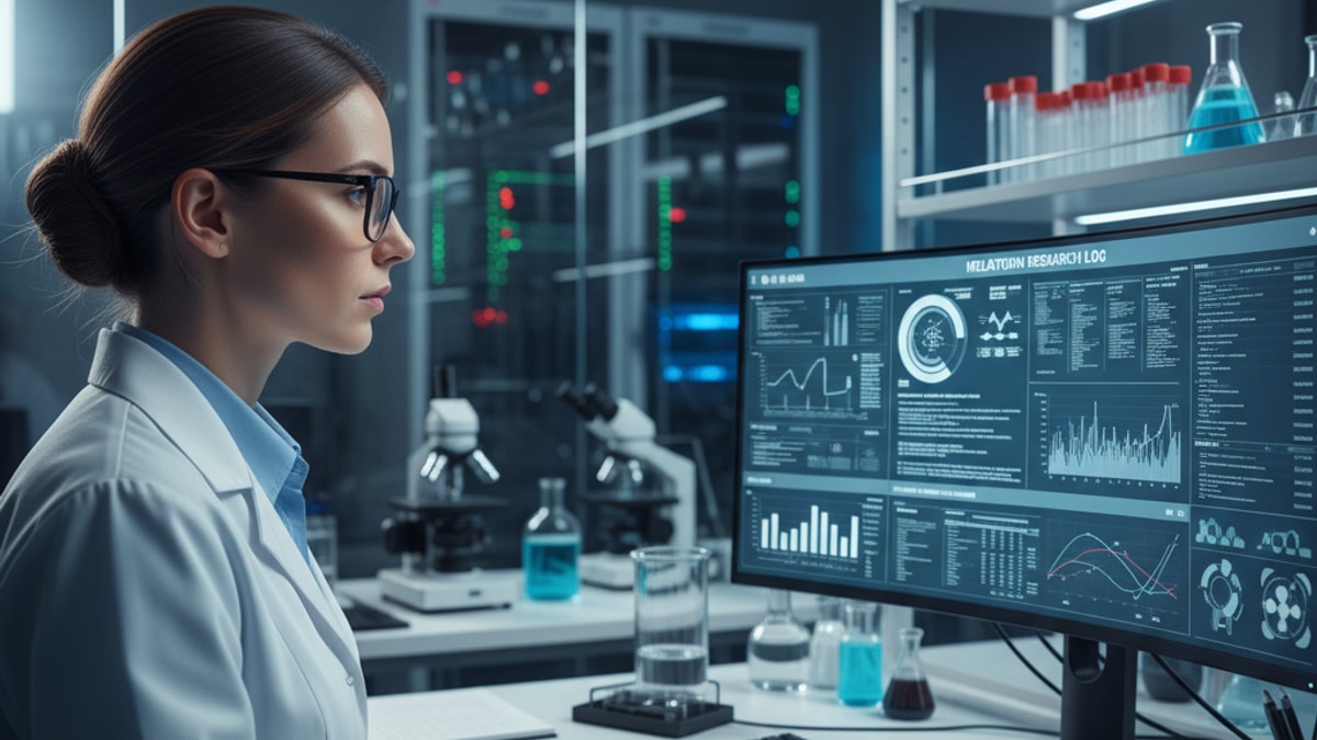 Blog Post: Melatonin research log track document - Professional illustration