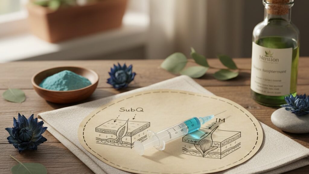 Blog Post: GHK-Cu SubQ vs IM injection route better - Professional illustration