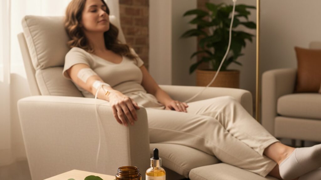 Blog Post: peptides and IV therapy synergy timing protocol - Professional illustration