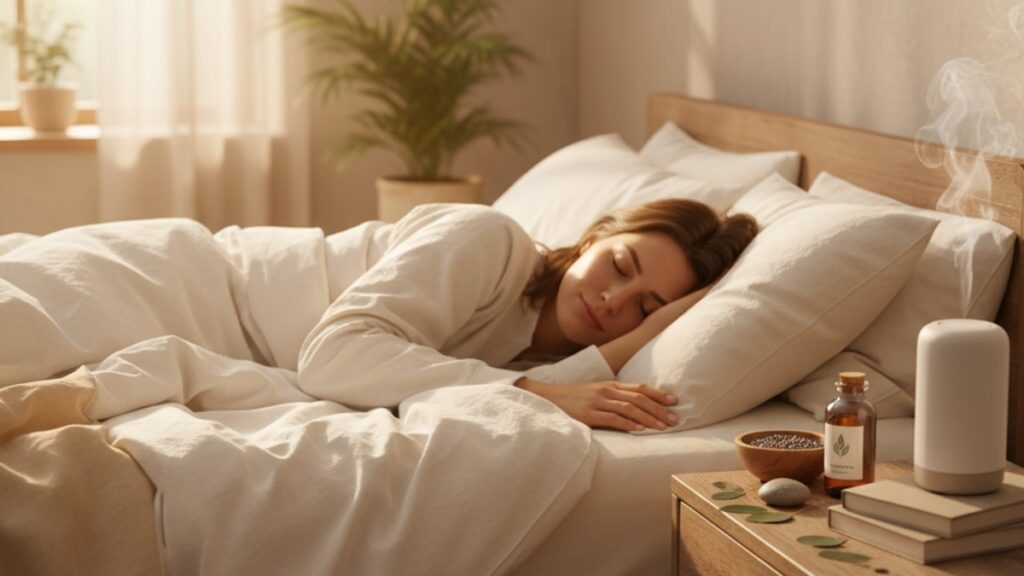 Blog Post: using Sermorelin for sleep improvement research evidence - Professional illustration