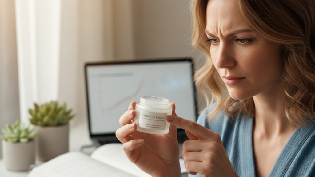 Blog Post: GHK-Cu Cosmetic myths cost money health - Professional illustration