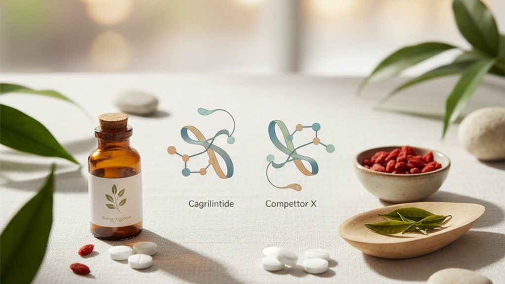Blog Post: real peptides Cagrilintide vs competitors quality - Professional illustration
