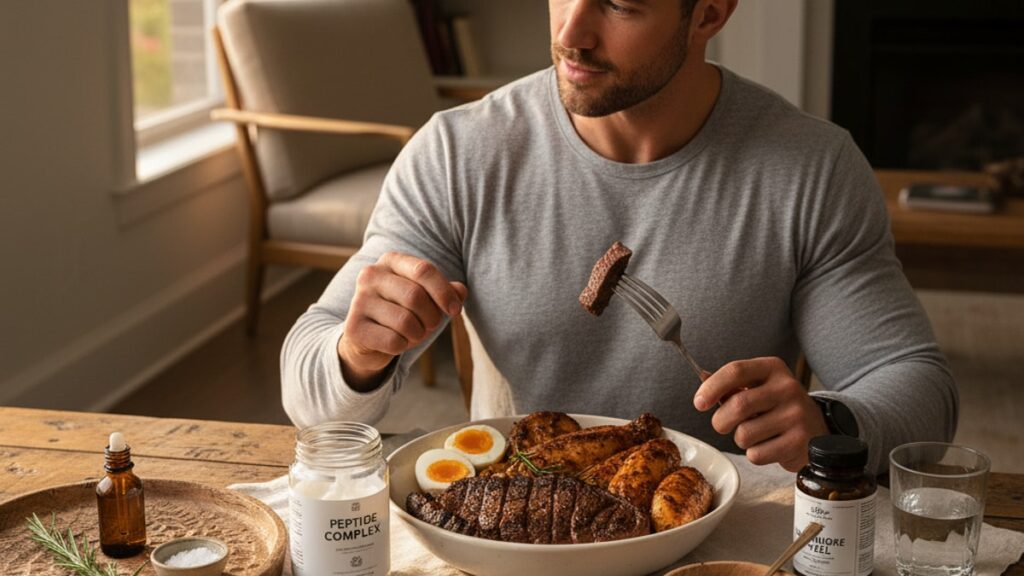 Blog Post: peptides and carnivore diet synergy timing protocol - Professional illustration