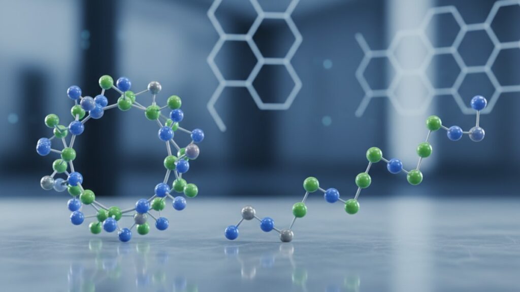 Blog Post: cyclical vs linear peptides structural differences - Professional illustration