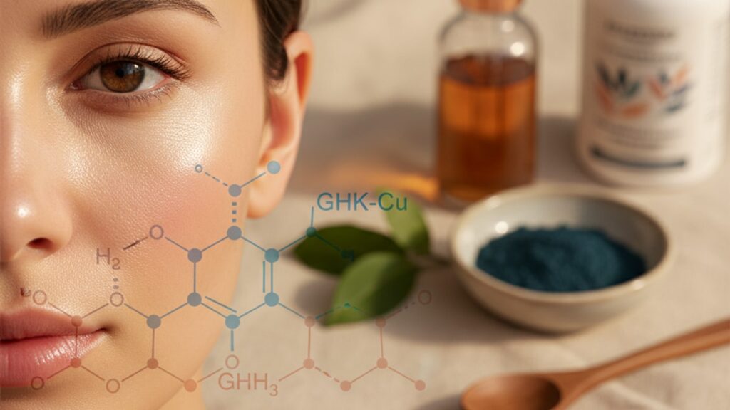 Blog Post: using GHK-Cu for skin health research evidence - Professional illustration