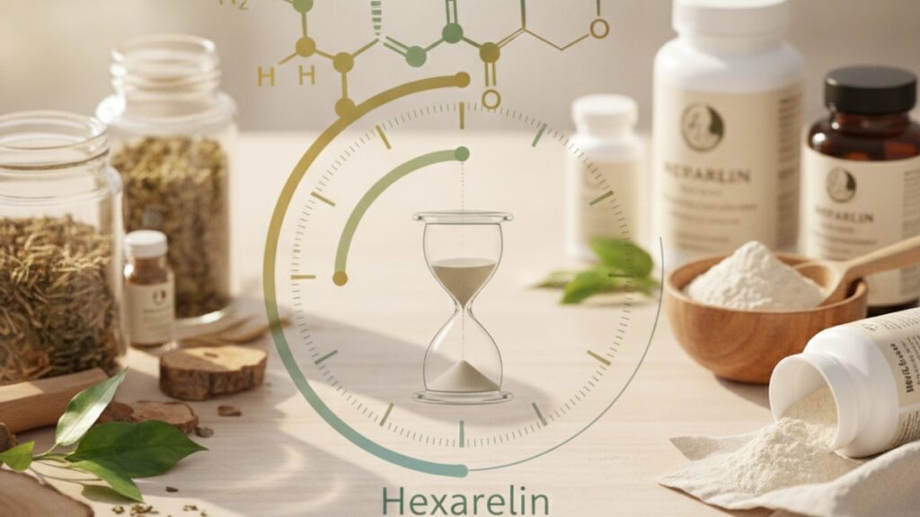 what's the half-life of hexarelin - Professional illustration