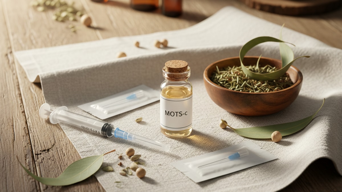Blog Post: MOTS-c syringes needles supplies - Professional illustration