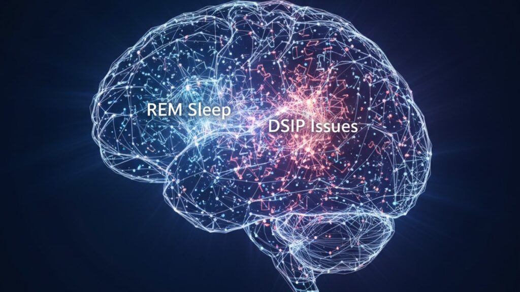 dsip rem sleep issues mechanism - Professional illustration