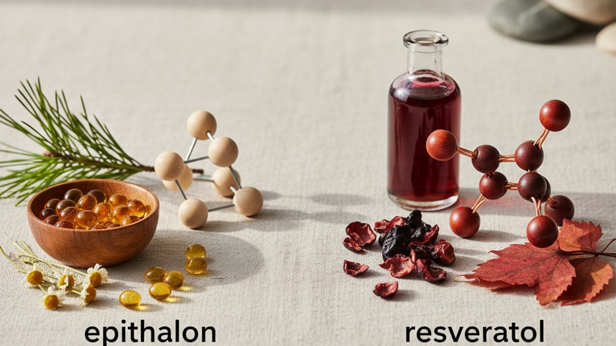 epithalon differs from resveratrol - Professional illustration