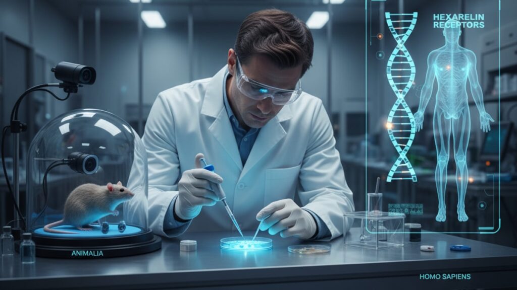 hexarelin animal vs human research - Professional illustration