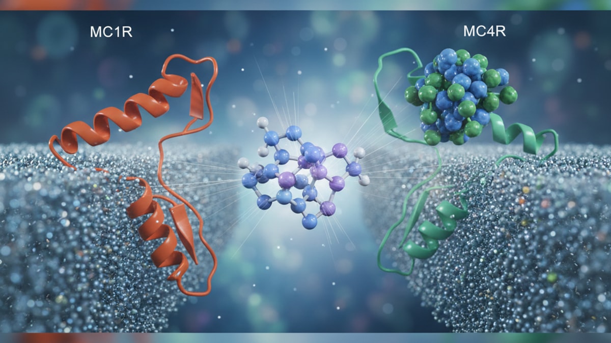 melanotan-2 mc1r/mc4r non-selective mechanism - Professional illustration