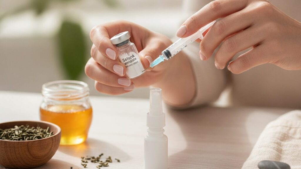 selank amidate nasal spray reconstitution - Professional illustration