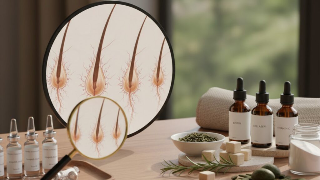 hair regrowth research peptide stack - Professional illustration