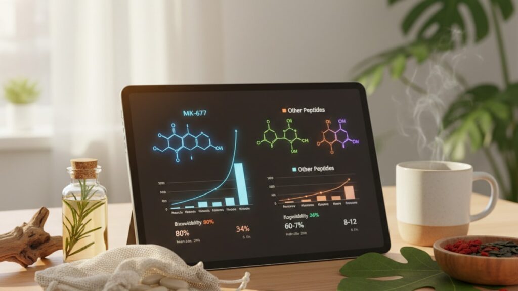 how does mk-677 compare to other research peptides - Professional illustration