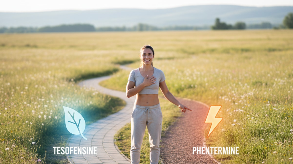 tesofensine vs phentermine - Professional illustration