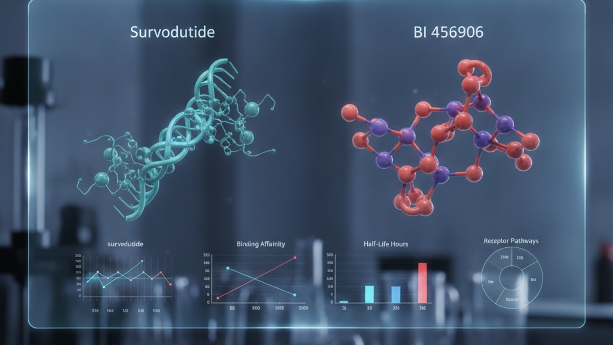 what's the difference between survodutide and bi 456906 - Professional illustration