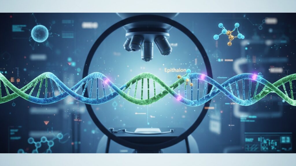 epithalon telomere length research mechanism - Professional illustration