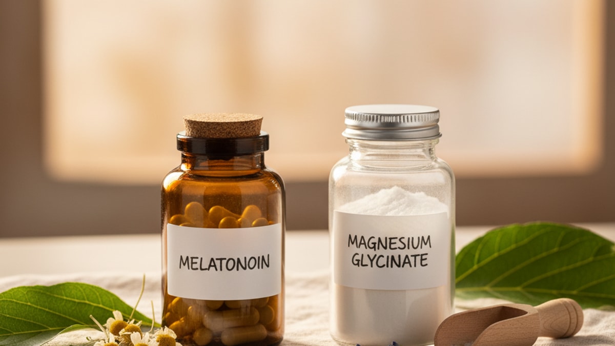 melatonin differs from magnesium glycinate - Professional illustration