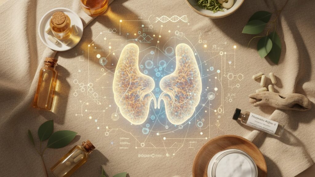 stacking thymosin alpha-1 thymalin thymus research - Professional illustration