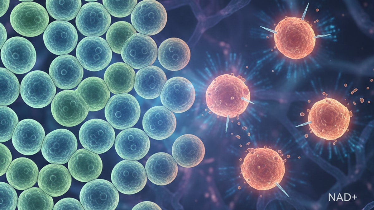 nad+ foxo4-dri protocol senolytic research - Professional illustration