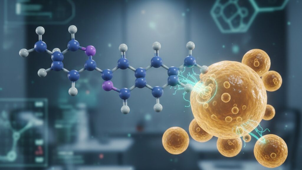 tesamorelin visceral fat reduction research mechanism - Professional illustration