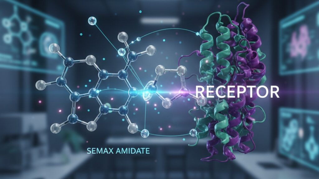 semax amidate receptor pharmacology - Professional illustration