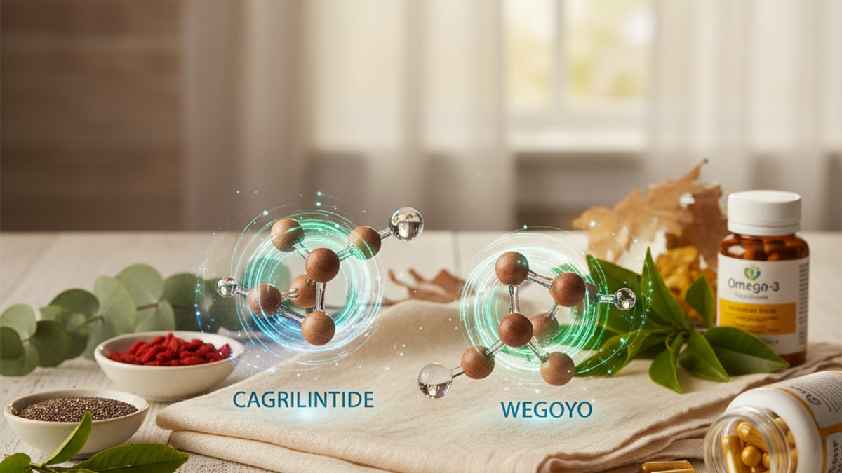 cagrilintide vs wegovy mechanism - Professional illustration