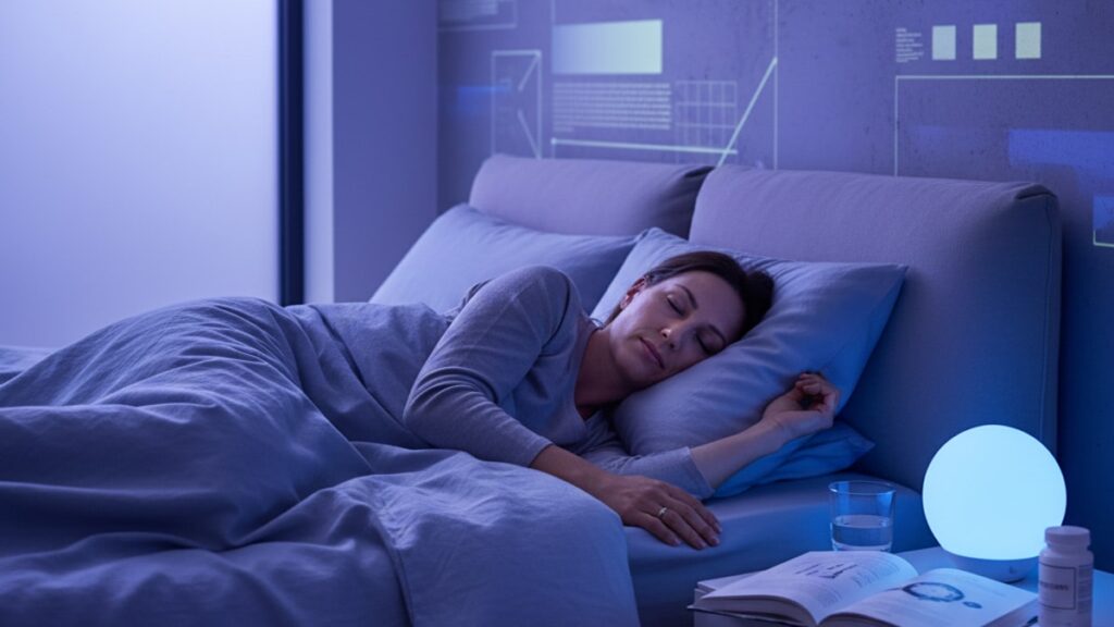melatonin studied rem sleep issues - Professional illustration
