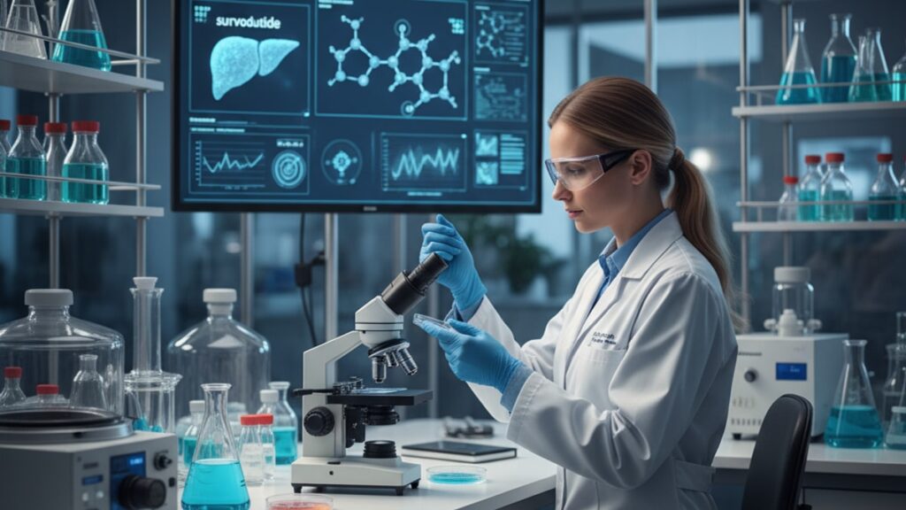 survodutide studied fatty liver research - Professional illustration