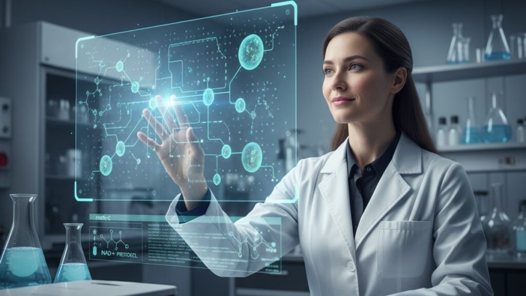 mots-c nad+ protocol mitochondrial research - Professional illustration
