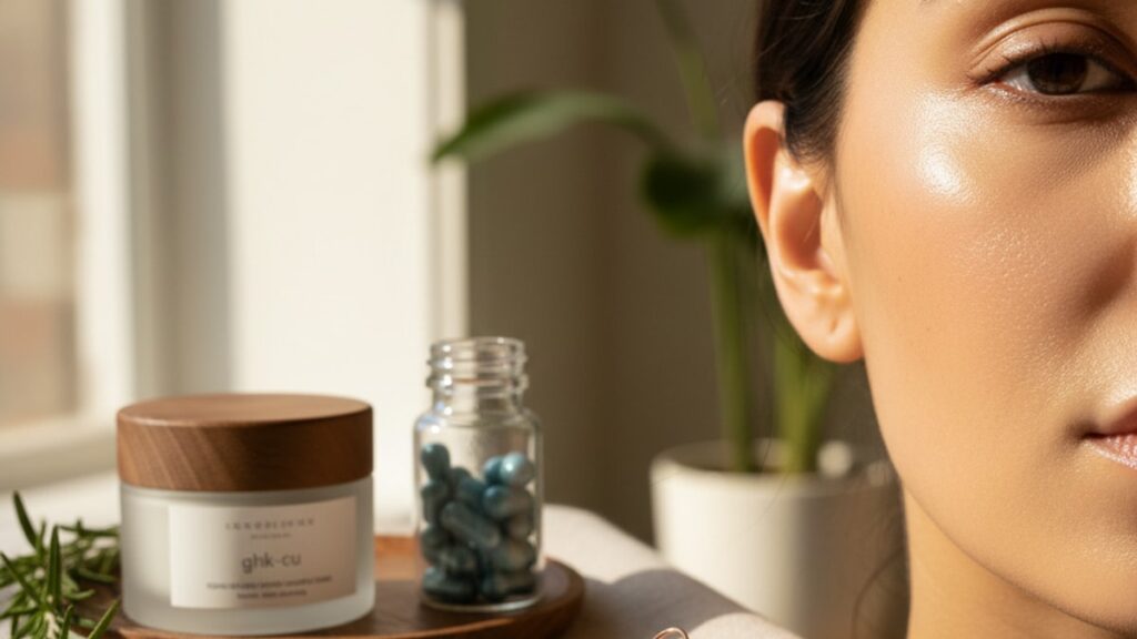 ghk-cu for skin glow research - Professional illustration