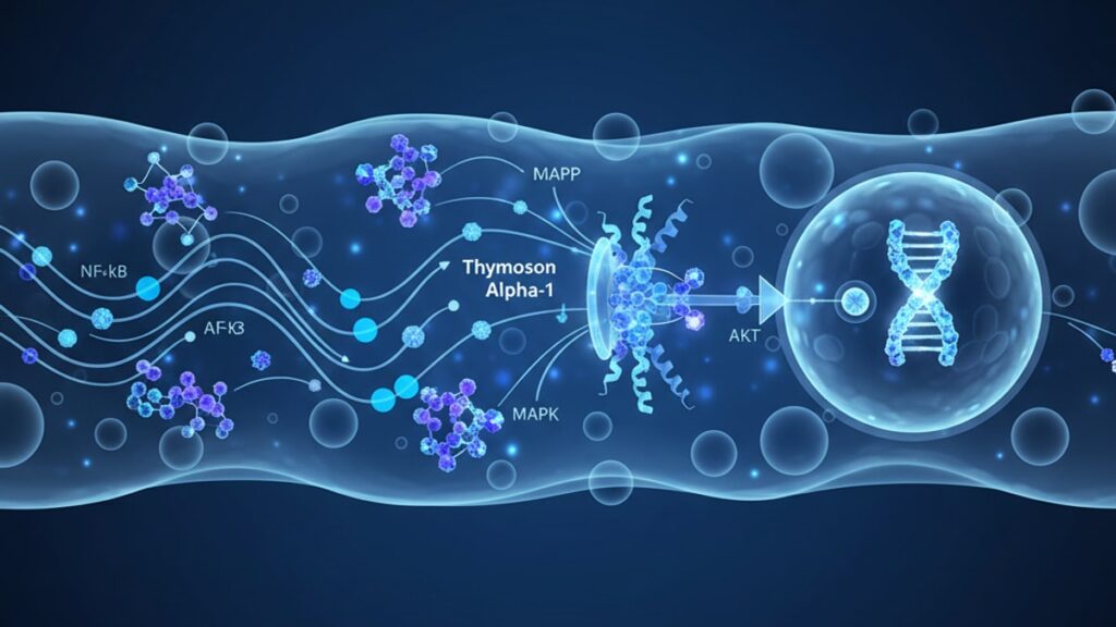 thymosin alpha-1 signaling pathway - Professional illustration