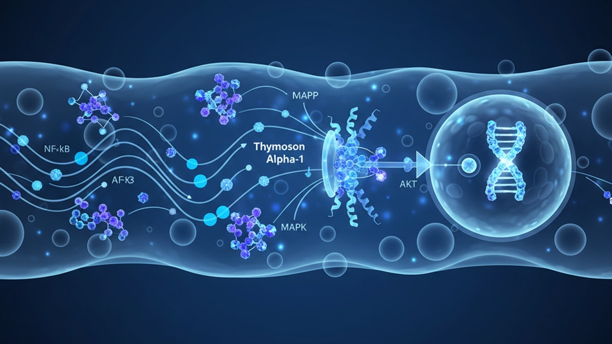 thymosin alpha-1 signaling pathway - Professional illustration