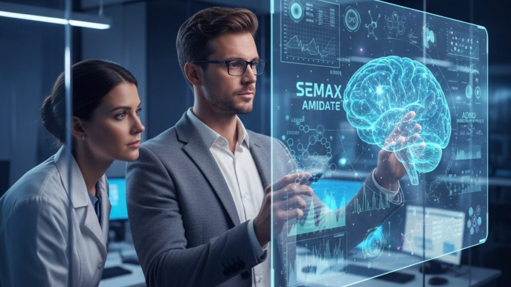 does semax amidate help adhd research - Professional illustration