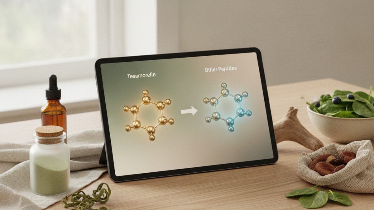 how does tesamorelin compare to other research peptides - Professional illustration
