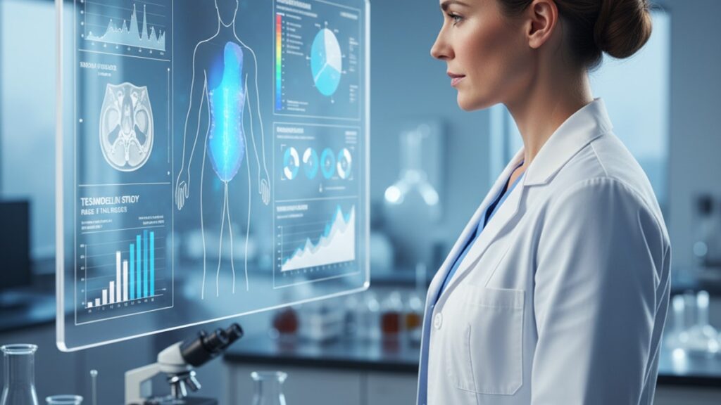 tesamorelin studied visceral fat reduction research - Professional illustration