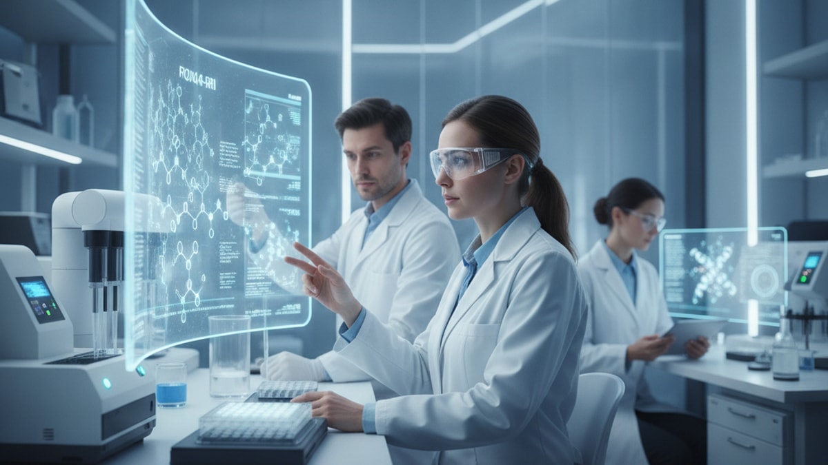 longevity researchers researching foxo4-dri - Professional illustration