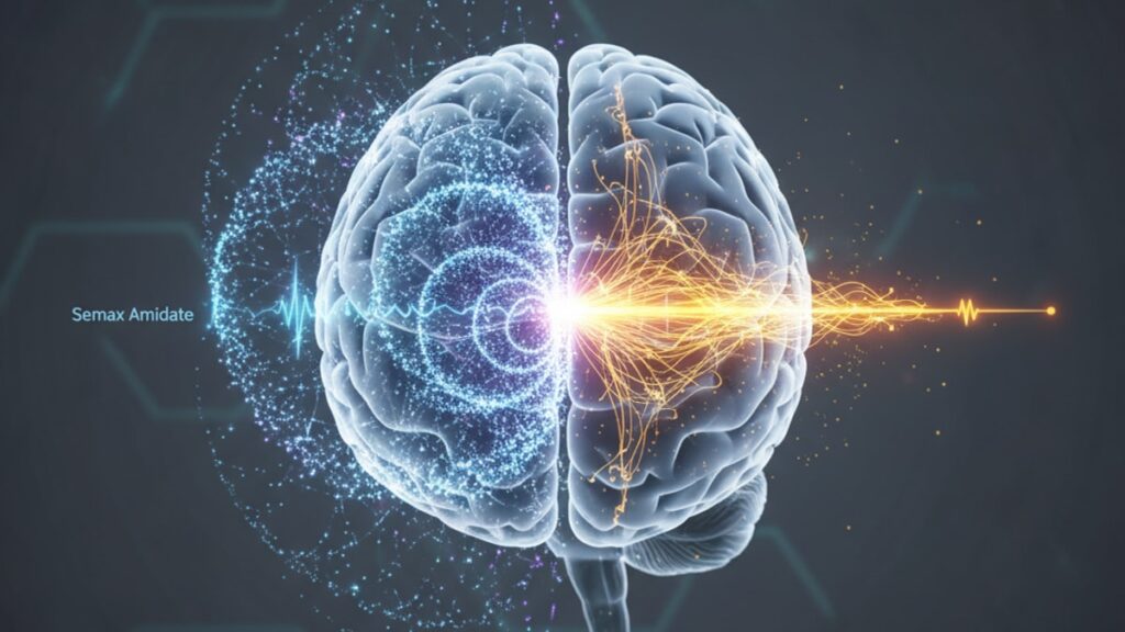 semax amidate vs adderall mechanism - Professional illustration