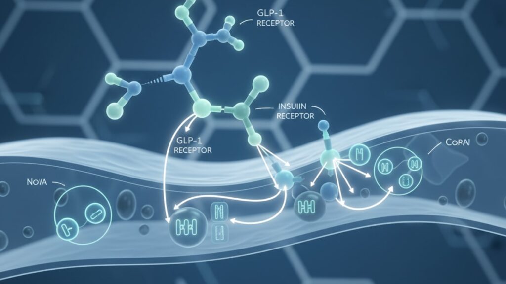 tirzepatide insulin resistance research mechanism - Professional illustration