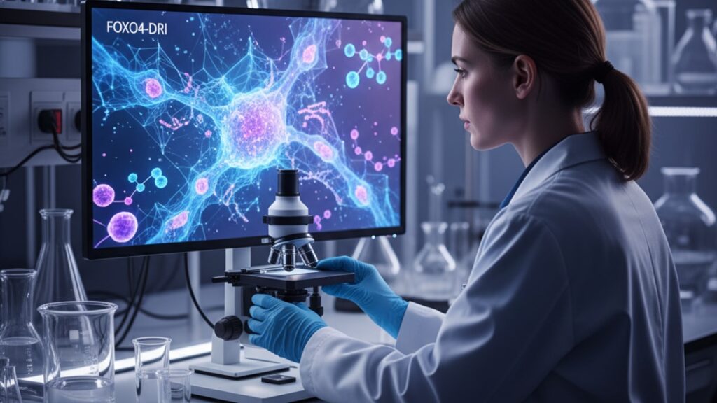 foxo4-dri cellular senescence research mechanism - Professional illustration