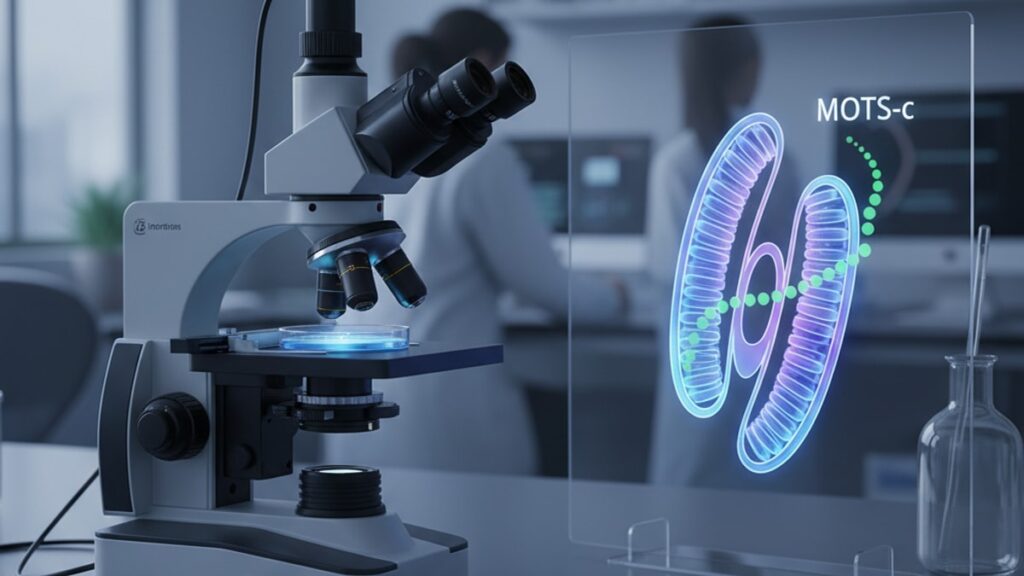 Blog Post: does MOTS-c help mitochondrial function research - Professional illustration