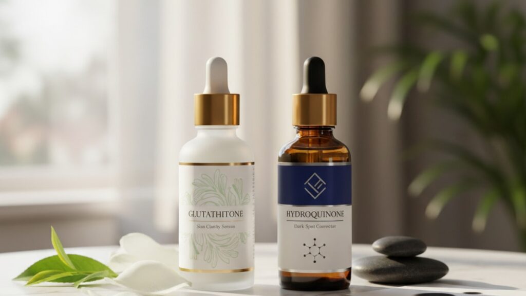 glutathione differs from hydroquinone - Professional illustration