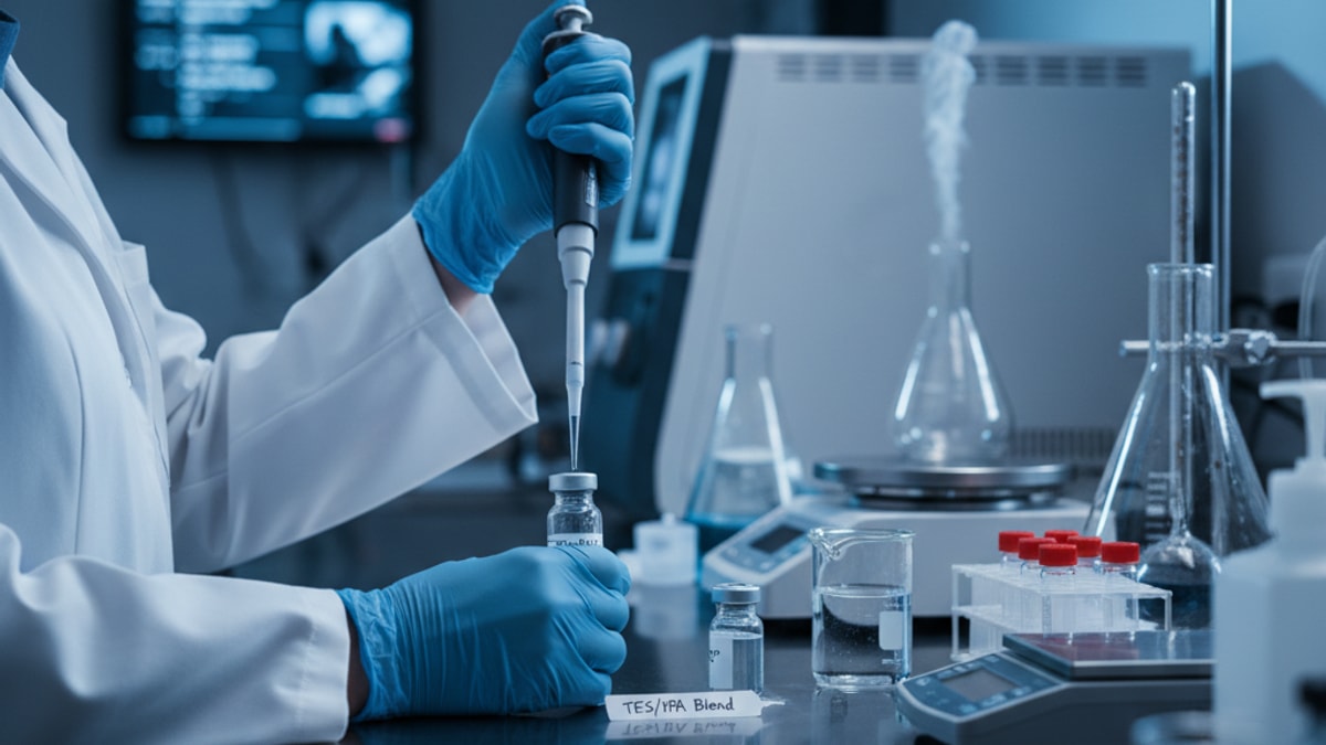 how concentrated should tesamorelin + ipamorelin blend be for research - Professional illustration