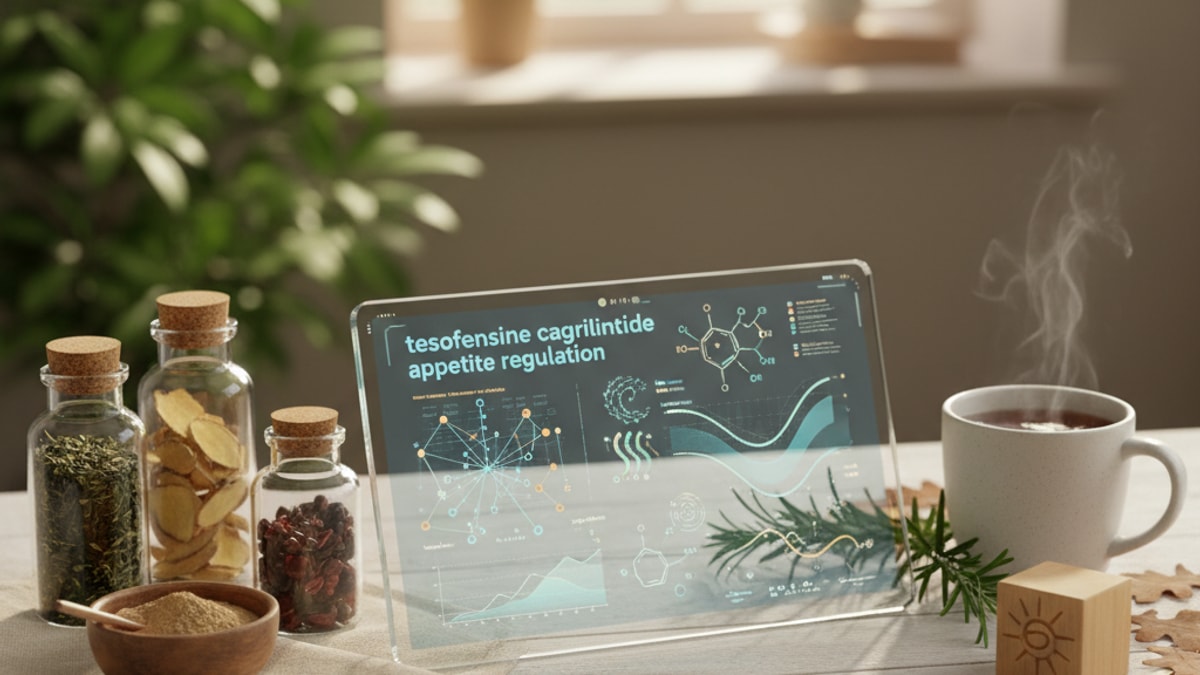 stacking tesofensine cagrilintide appetite research - Professional illustration